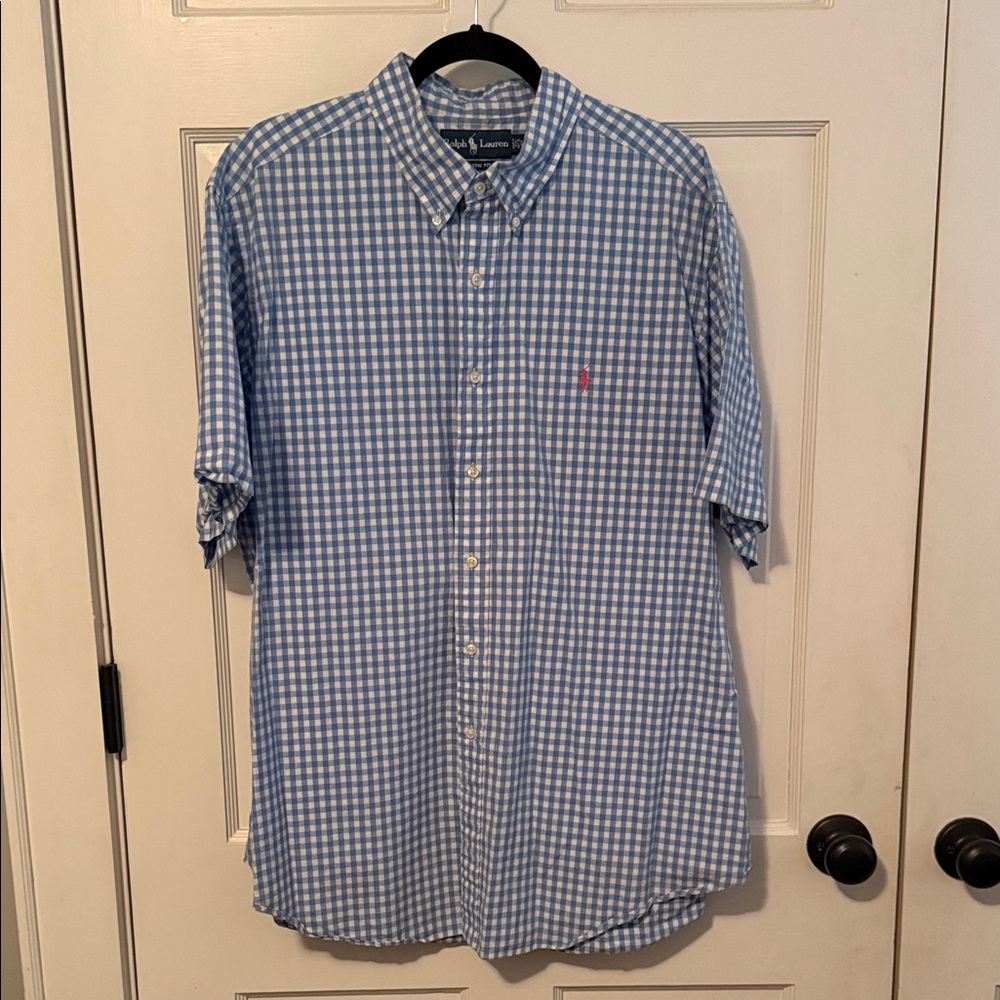 Polo by Ralph Lauren Light Blue & White Gingham Button-Down Shirt